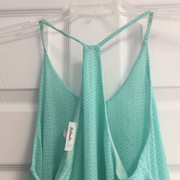 Aqua patterned silky top - Picture 6 of 7